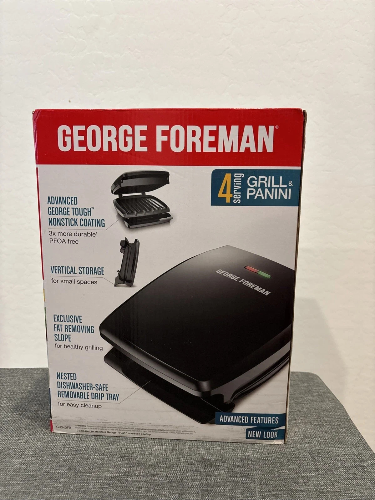 George Foreman 4-Serving Grill & Panini Press – Black Brand New Sealed Free Ship