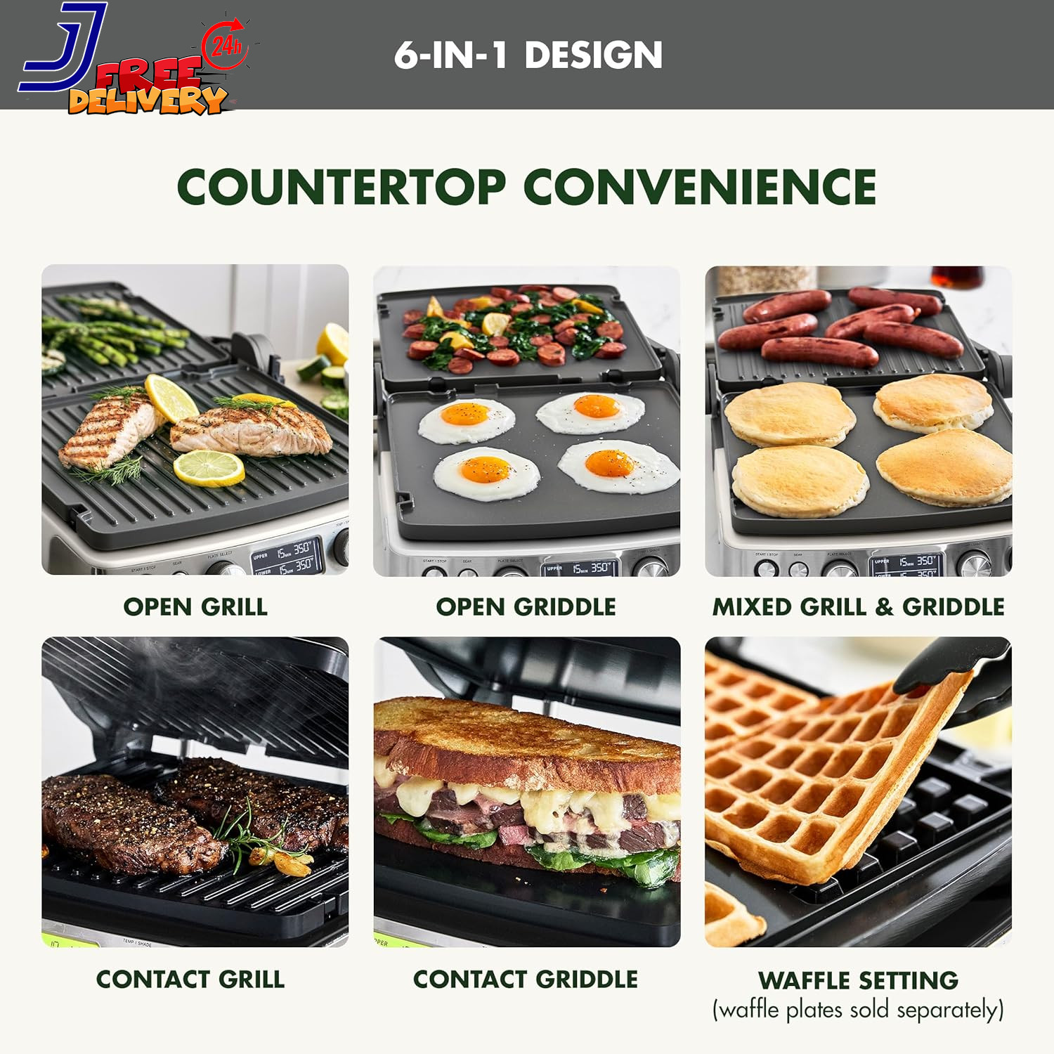 GreenPan Elite 7-in-1 Multi Function Contact Grill & Griddle Healthy Cerami