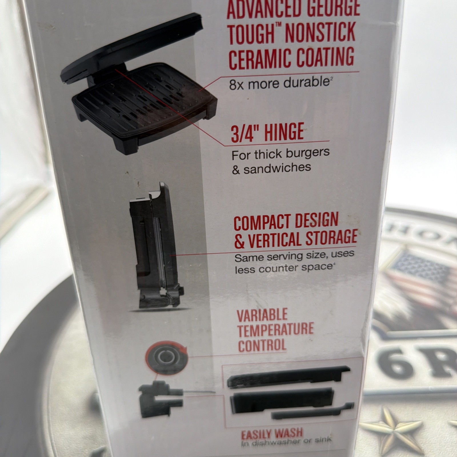 George Foreman 5-Serving Submersible Grill with Black Plates GRECV075BX George