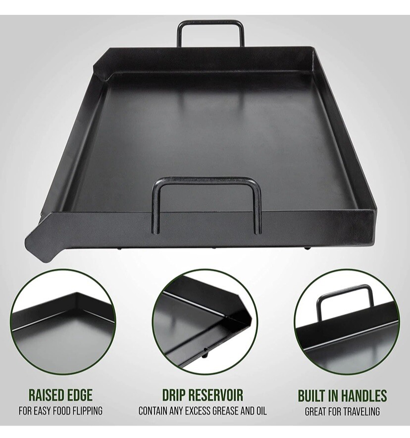 Hike Crew Double Burner Nonstick Heavy Griddle Pan & Bag Outdoor Camp Stove 8252