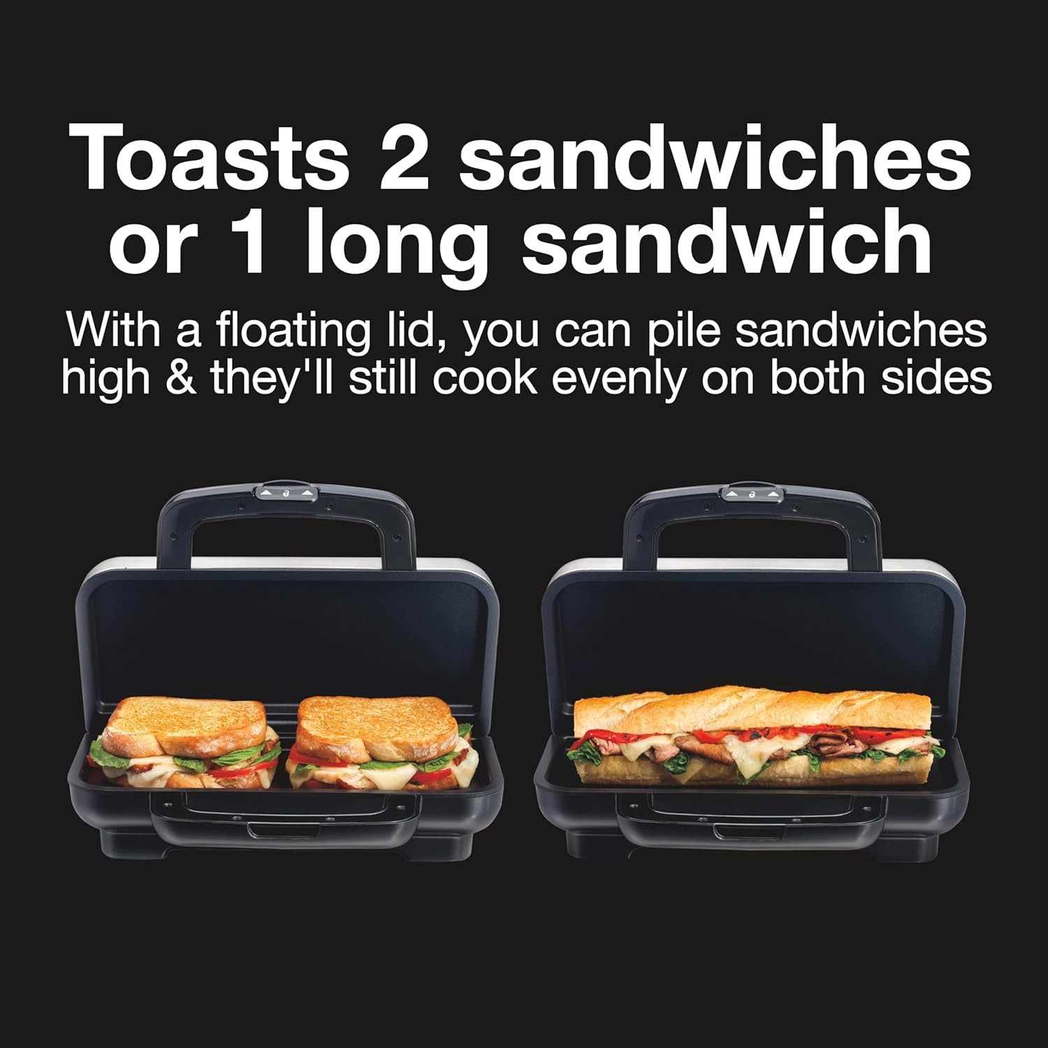 Deluxe Hot Sandwich Maker W/ Easy-Clean Durable PFAS-Free Nonstick Ceramic