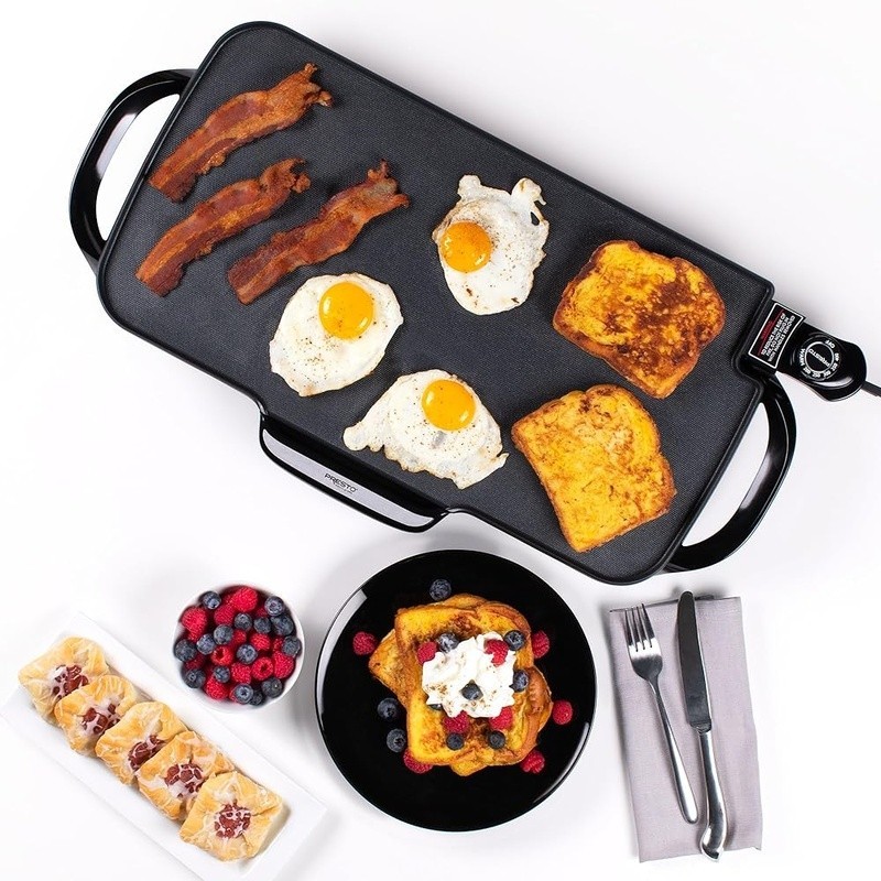 Extra Large Nonstick Electric Griddle W/ Temperature Control Removable Handles