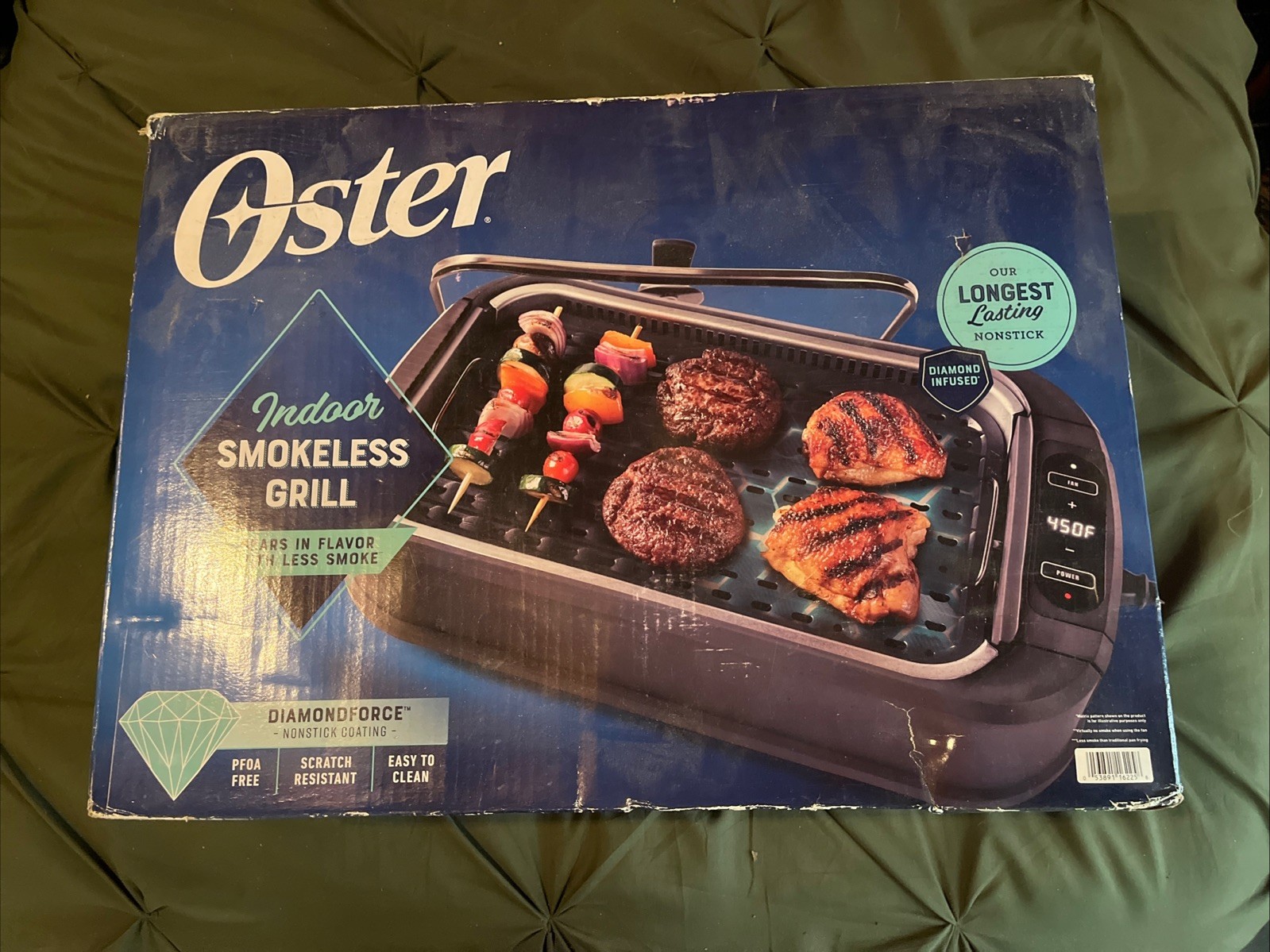 Oster Indoor Smokeless Grill Diamondforce New Open Box