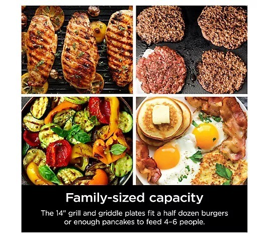 Ninja Sizzle Smokeless 14″ Indoor Grill & Griddle, Grey