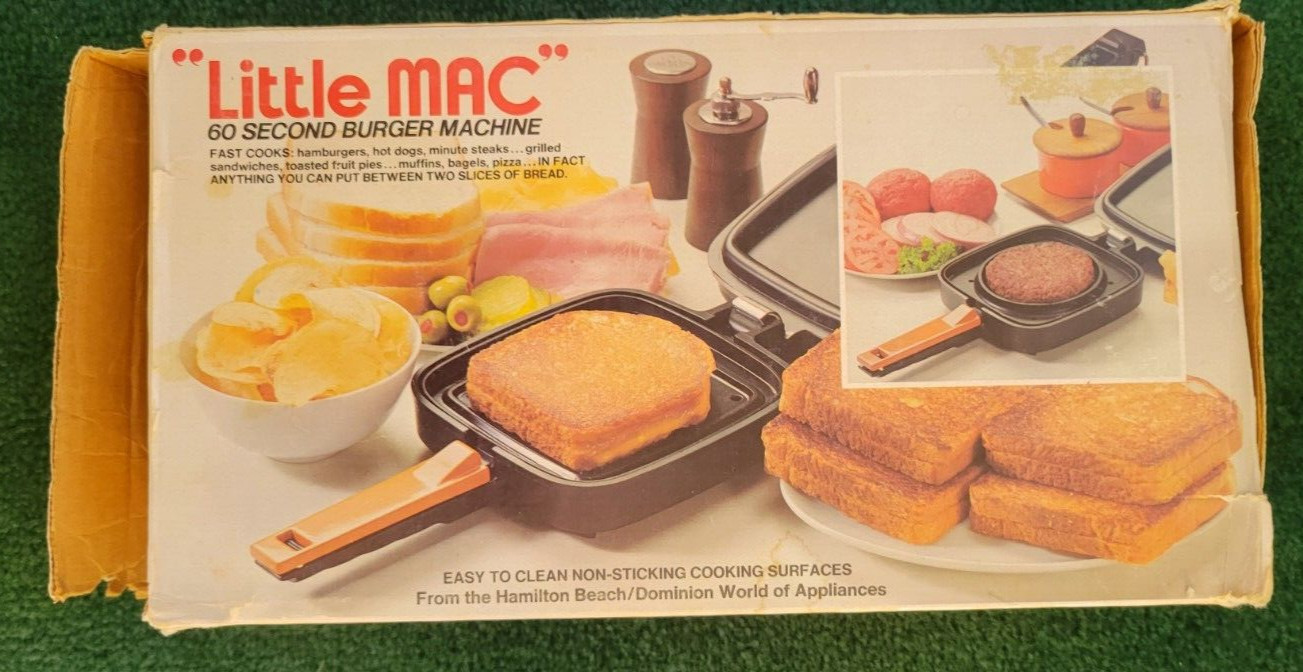 JOE NAMATH “Little Mac” 60 Second Burger Machine Hamburger Maker 2108