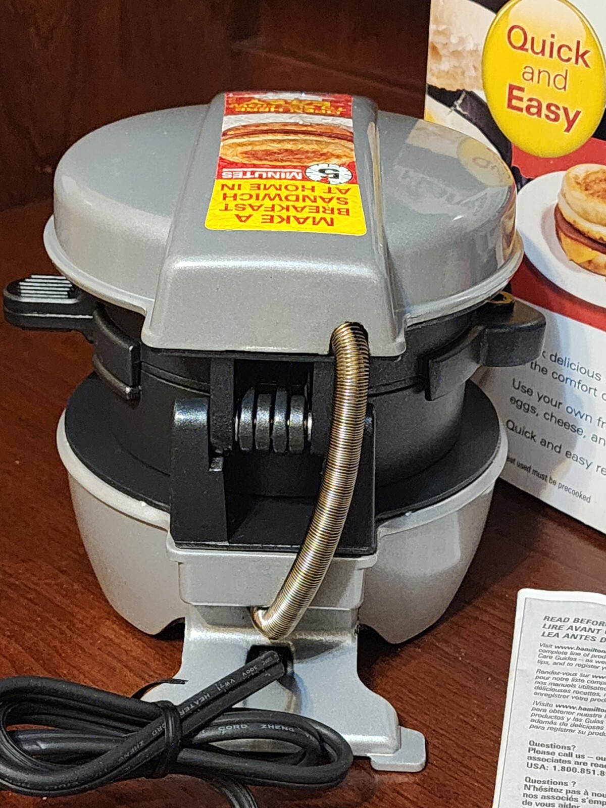 Hamilton Beach Breakfast Sandwich Maker 25475 Silver – EUC – THE ORIGINAL!!!