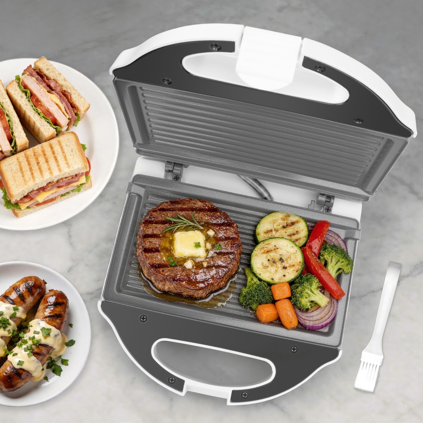 Ceramic Mini Panini Press Grill Sandwich Maker, Mini Sandwich Press, Panini M…