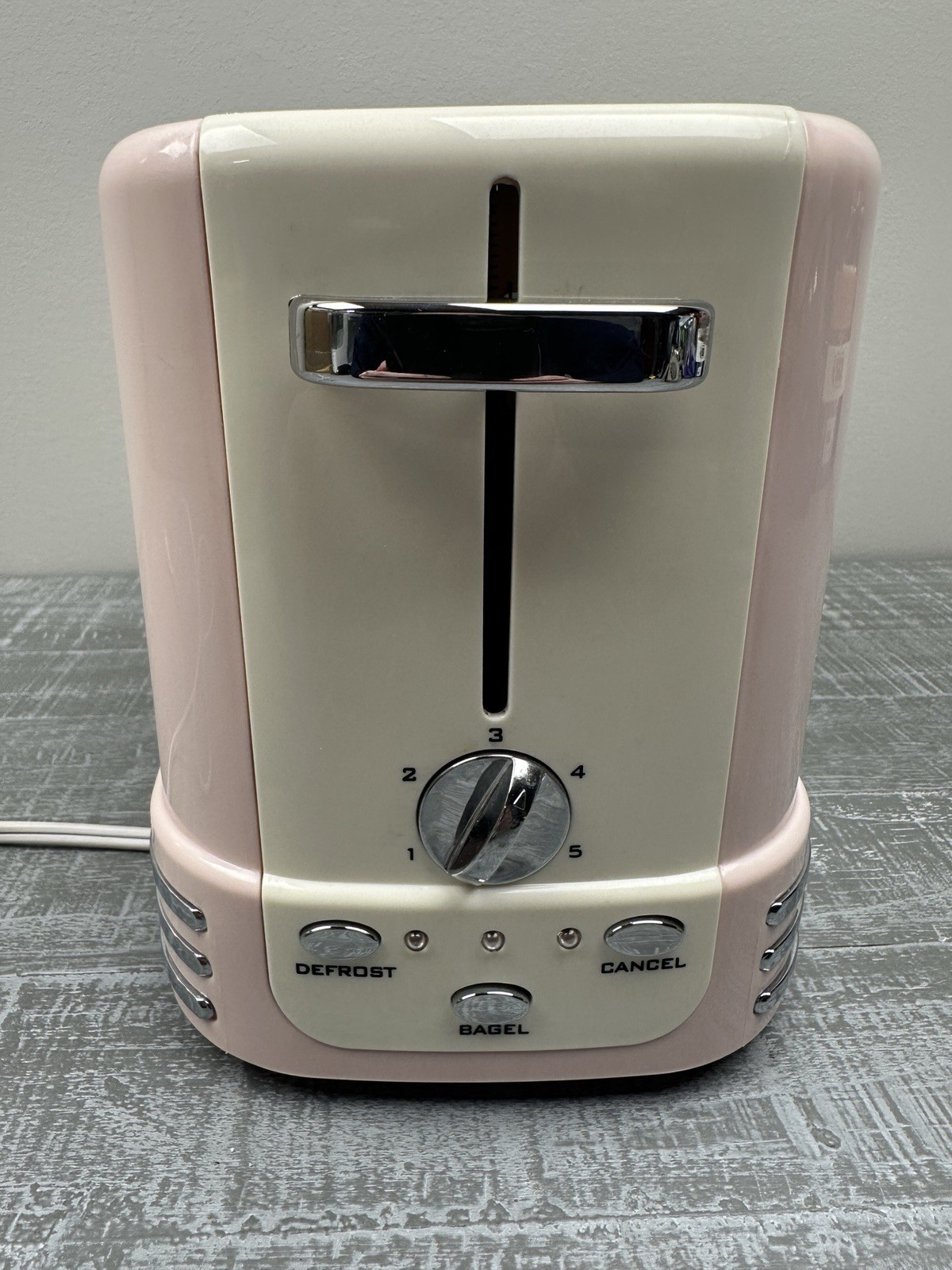 Nostalgia Retro Series 2-Slice Toaster – Pink – with Crumb Tray, Cord Storage