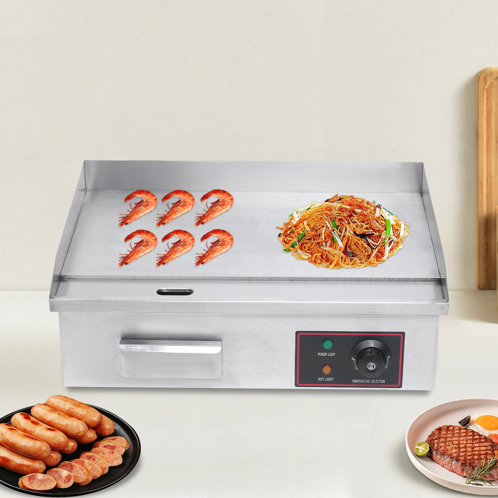 Commercial Electric Flat Top Grill Griddle Power Stove 110v/60Hz 1600W Stainless