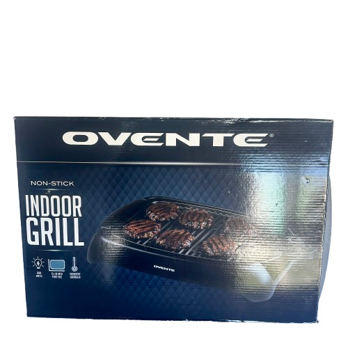Ovente Electric Indoor Grill 1000W Non-Stick Countertop BBQ GD1632NLB New In Box