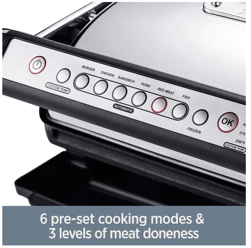 All-Clad Stainless Steel XL Electric Indoor Grill with AutoSense Technology