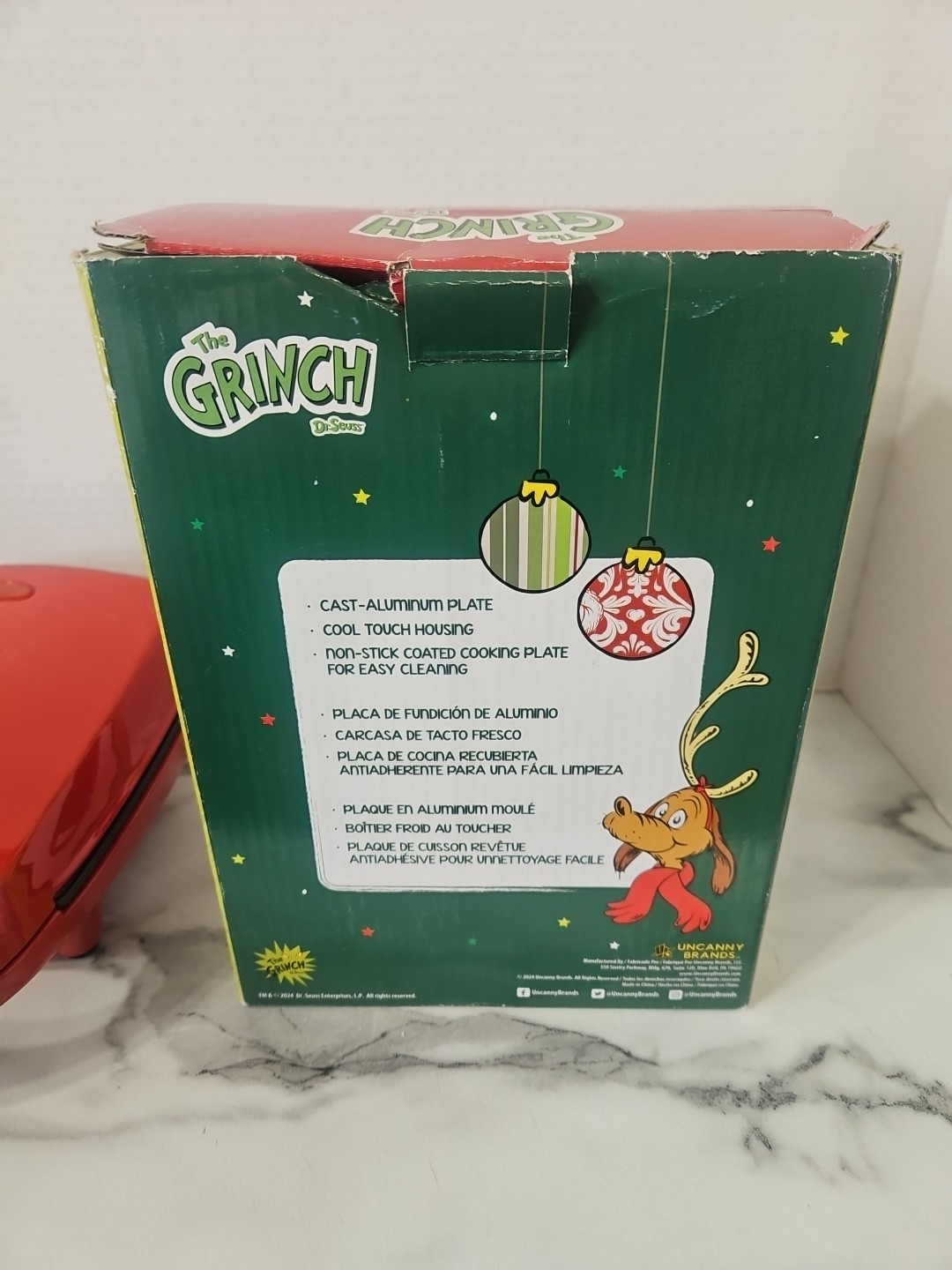 Dr. Seuss The Grinch Grilled Cheese Panini Sandwich Maker Non Stick NEW!