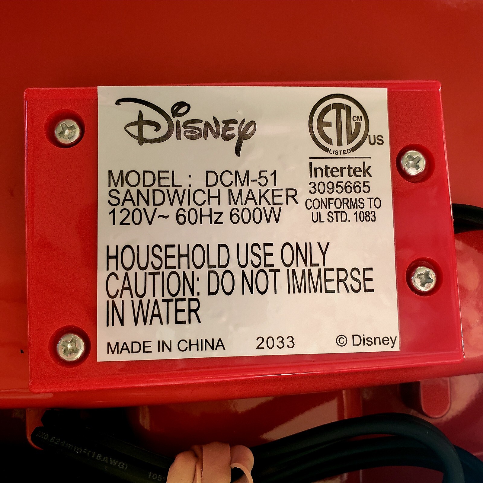 Disney Mickey Mouse French Toast Hot Sandwich Maker DCM-51 600W Tested & Working