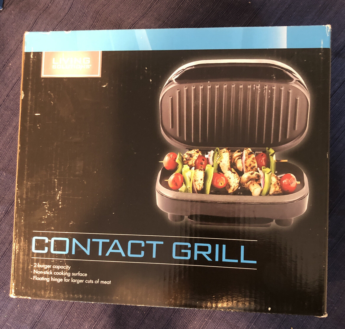 Contact Grill Non-Stick, Floating Hinge, Burgers, Panini, Vegetables – NEW
