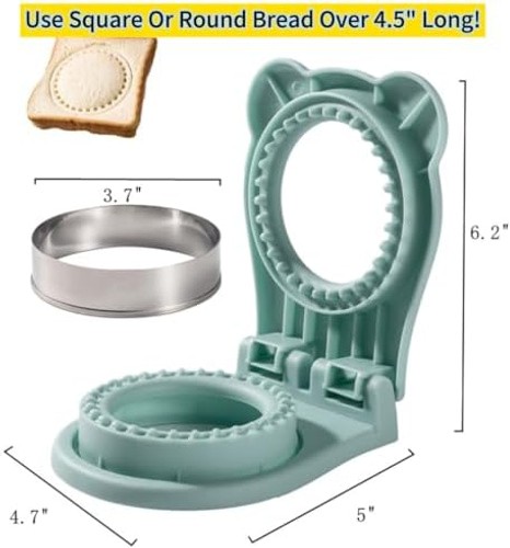 CHICHAUS Uncrustable Sandwich Maker, Sandwich Pocket Circle Shape Cutter & Se…