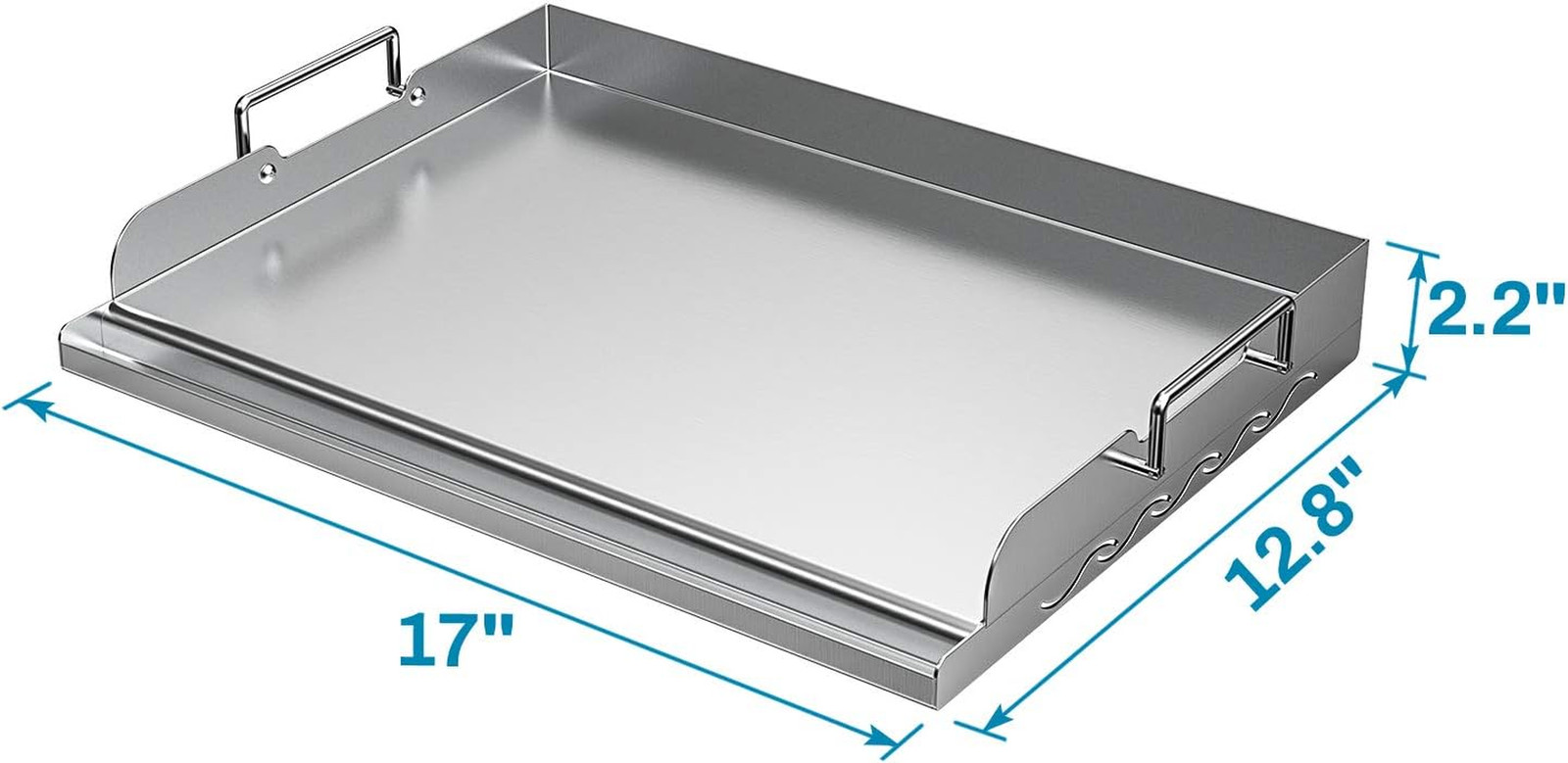 17″ x 13″ Stainless Steel Griddle for BBQ & Camping – Even Heat Cooking