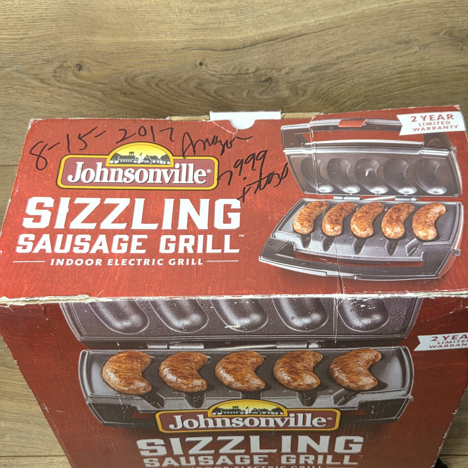 Johnsonville Sizzling Sausage Indoor Electric Grill Countertop BTG-0498 w/ Box