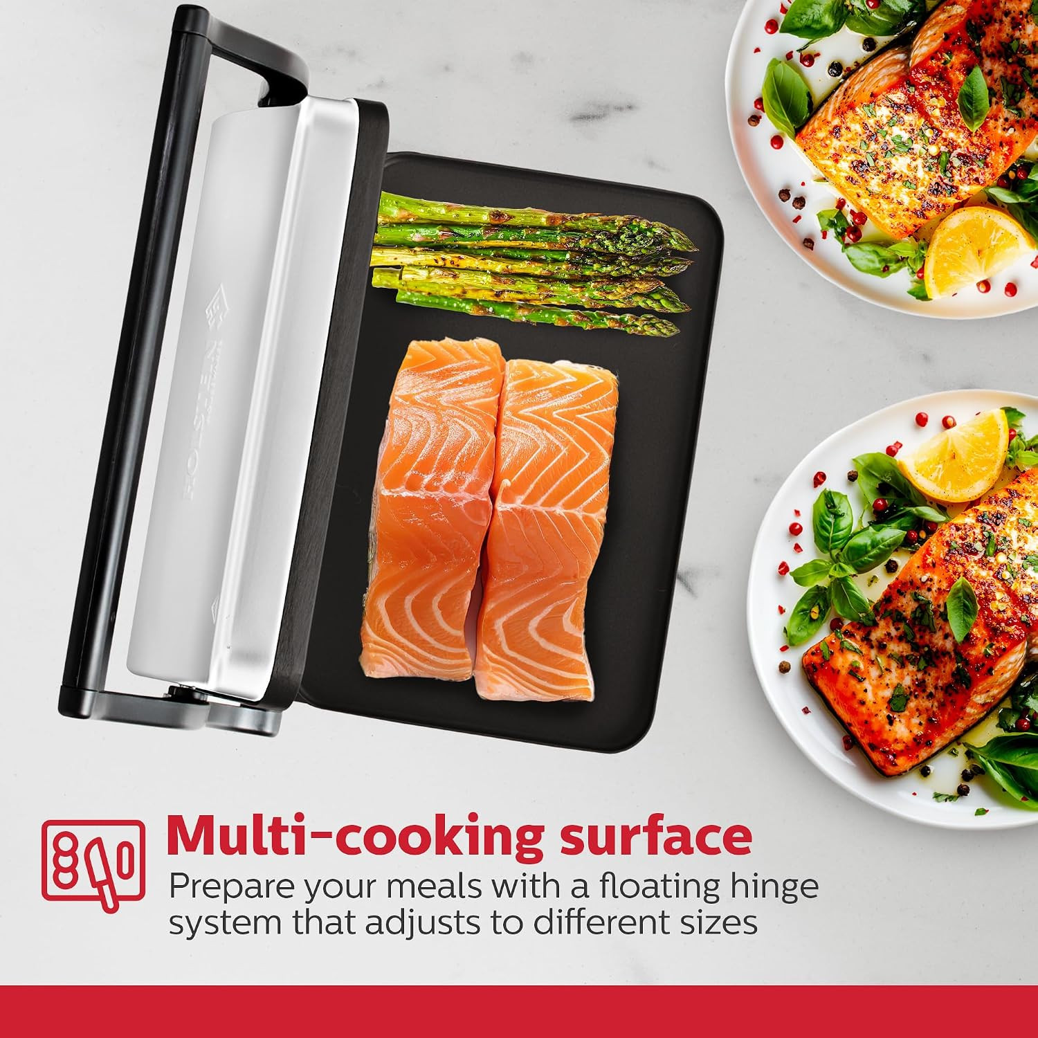Electric Griddle for Toasting Sandwiches, Various Snacks – Black/Stainless Steel