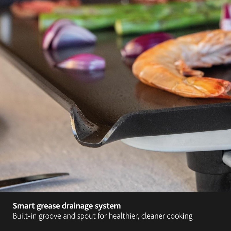 Electric Grill Nonstick Adjustable Temperature Fast Heating 14×22 Inch Surface