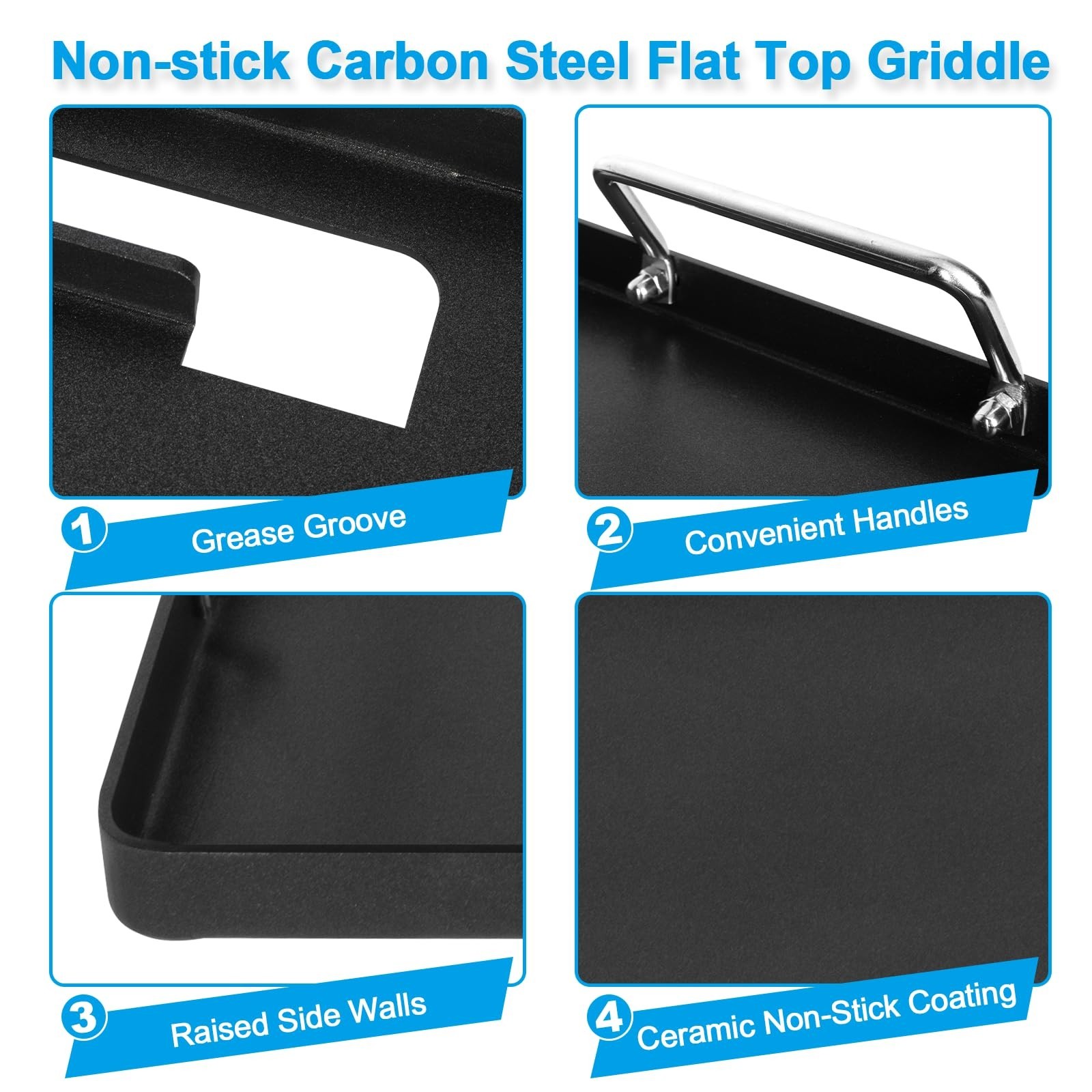 Nonstick Grill Griddle Insert 19.8″ x 13.8″ for 2-Burner Gas Grills, Flat Top Pl