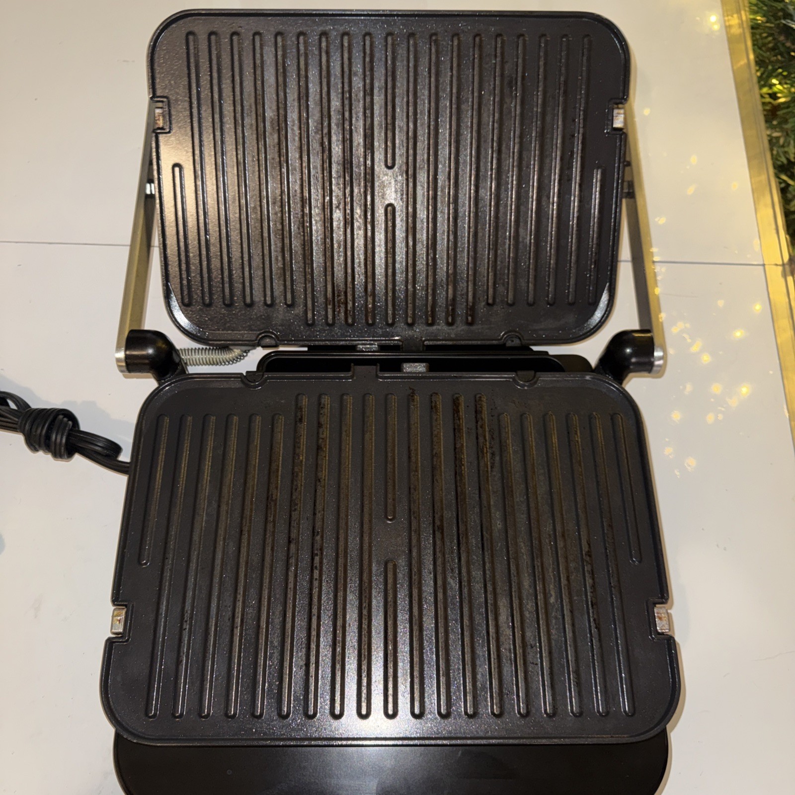 GreenPan Electric Indoor Stainless Steel 6-in-1 Contact Grill & Griddle CC006410