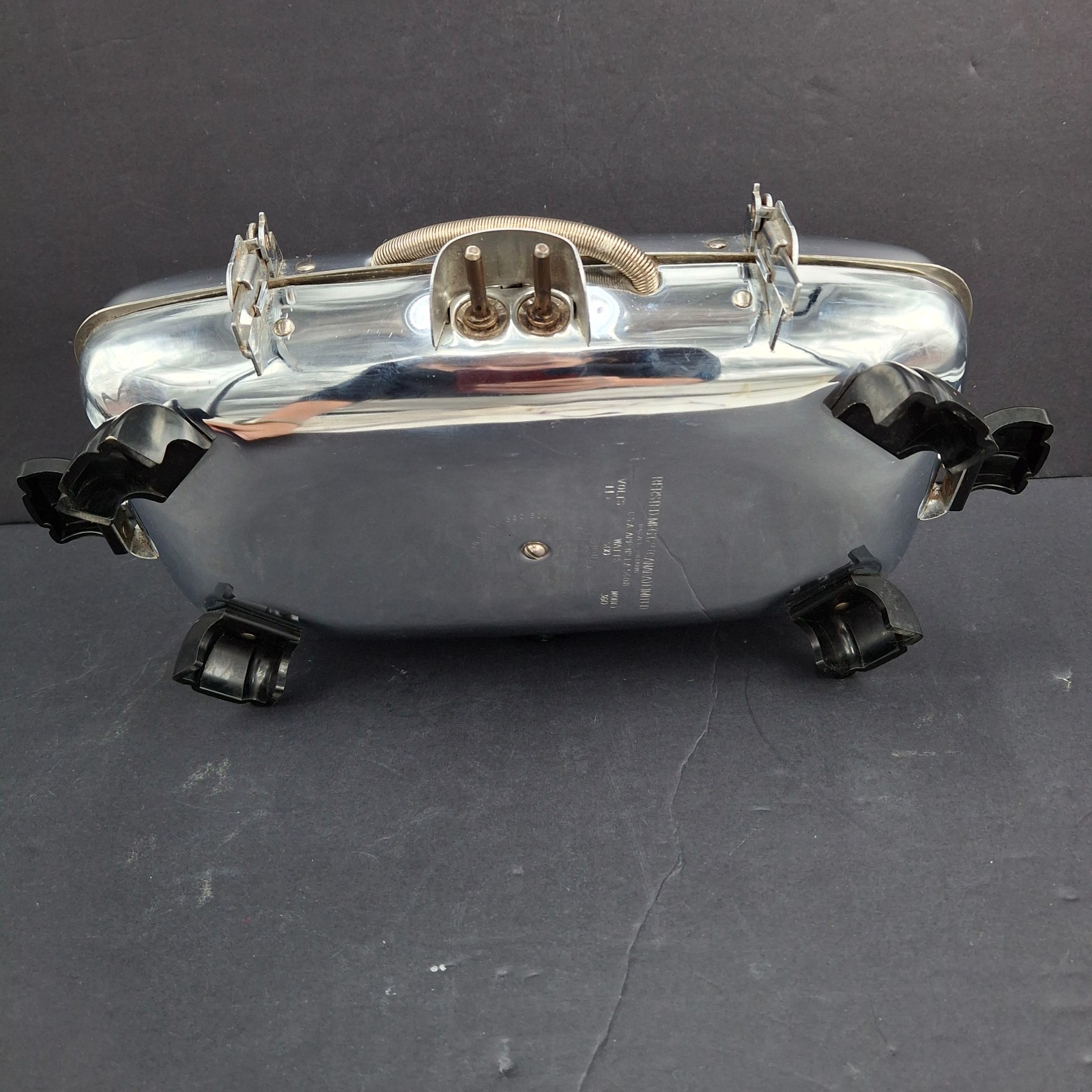 Bersted Mfg Model 360 Sandwich Griddle Press Chrome Bakelite Handles