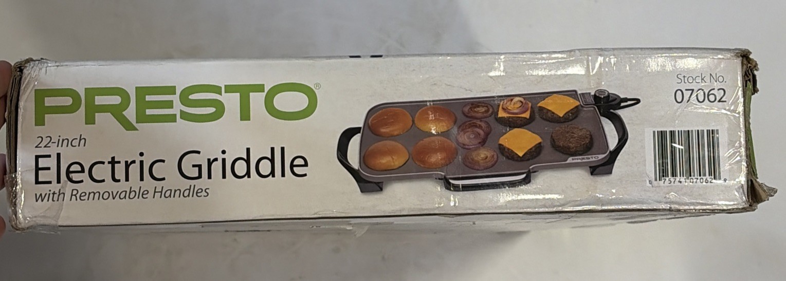 Presto 07062 22in Electric Ceramic Griddle with Removable Handles