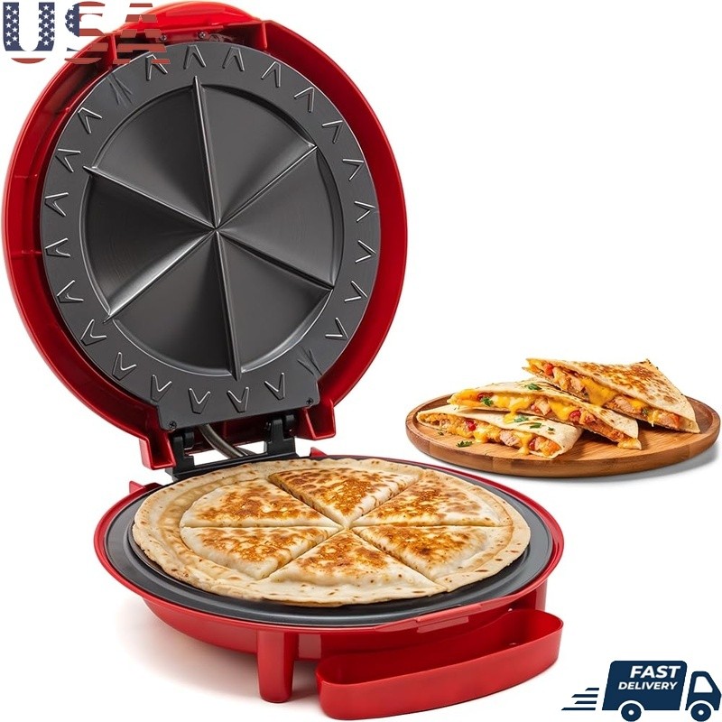 11 Inch Nonstick Quesadilla Maker Easy Cleanup Compact Storage Drip Tray New