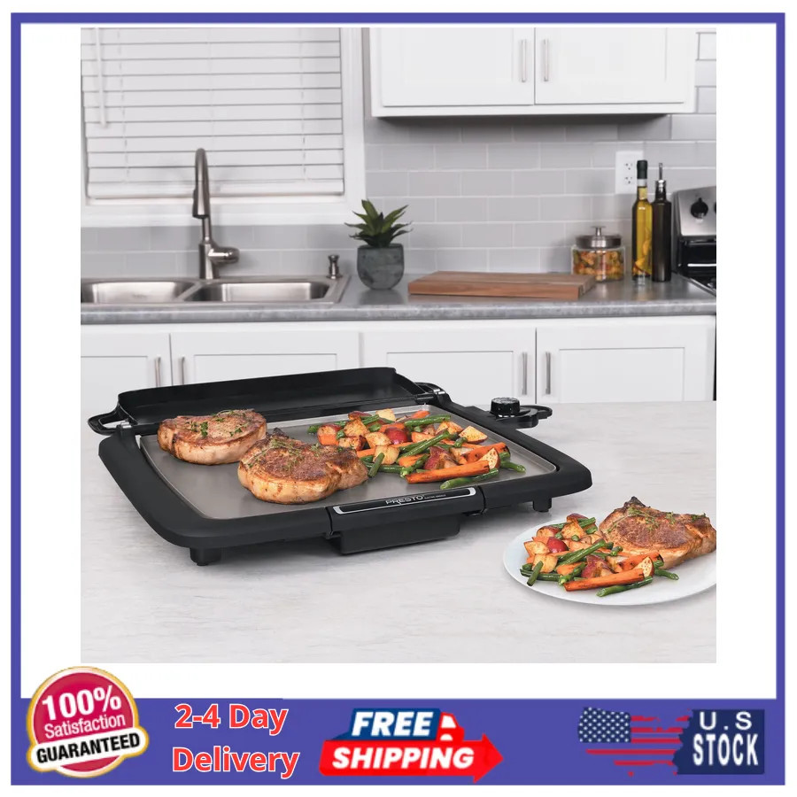 Presto Electric Nonstick Griddle with Warming Tray and Multifunction Tray
