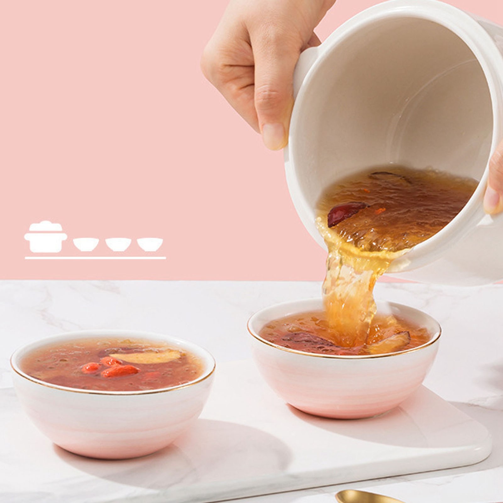 Electric Stew Pot 1L 200W Anti Dry Burn Safe Intelligent Electric Ceramic Cooker