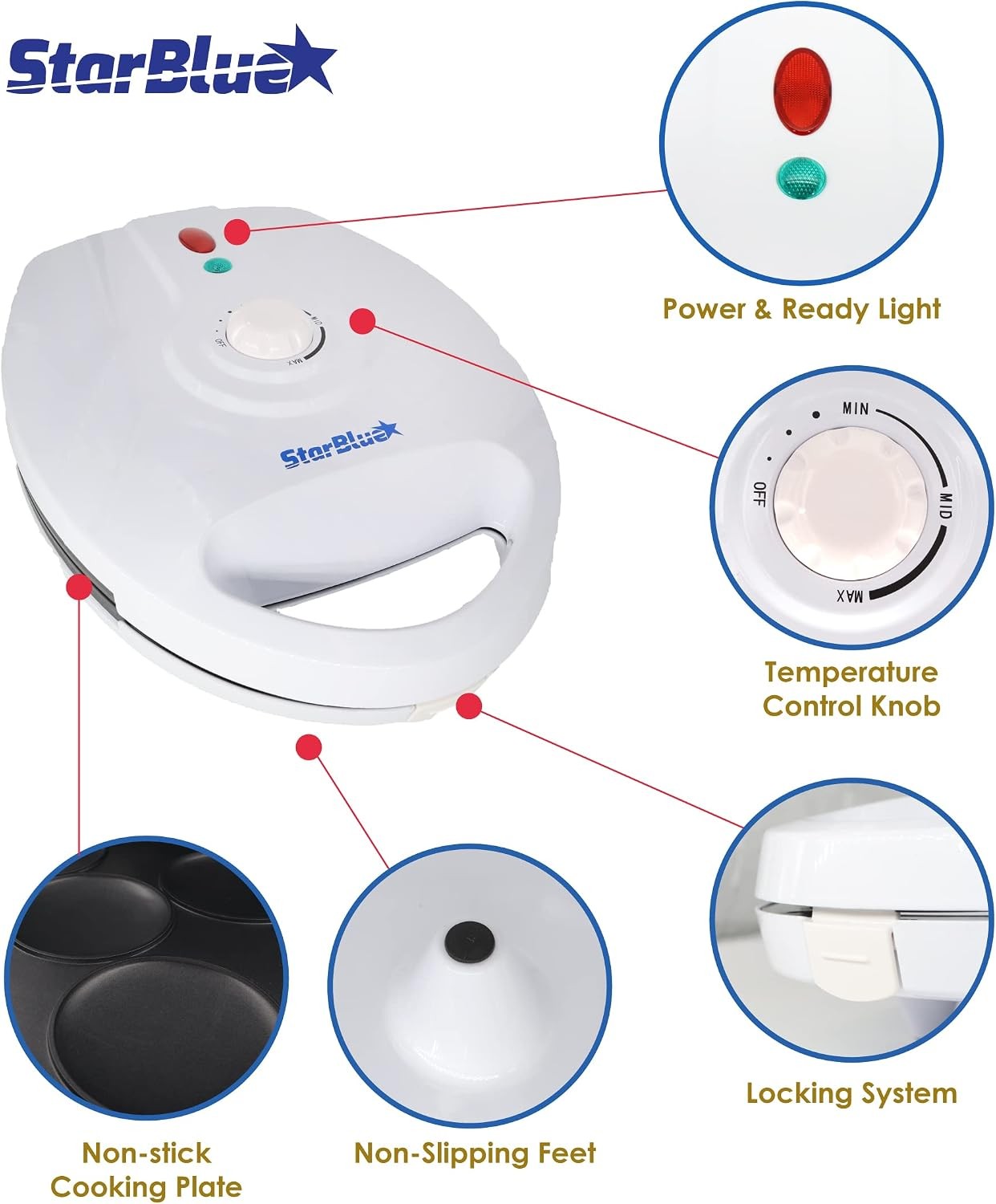 Electric Arepa Maker and Mini Pancake Maker By with FREE Arepa Recipes EBook