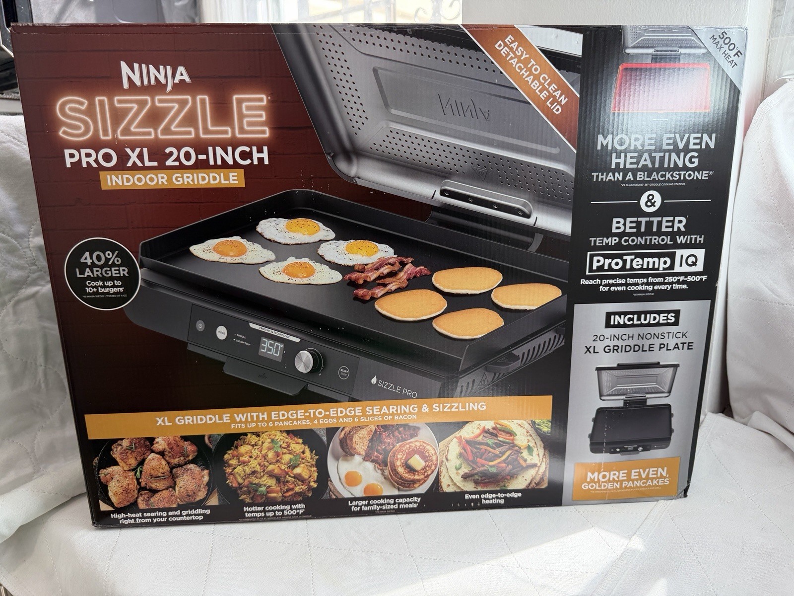 Ninja – Sizzle Pro XL 20-Inch Indoor Griddle & Grill with ProTemp IQ – Black