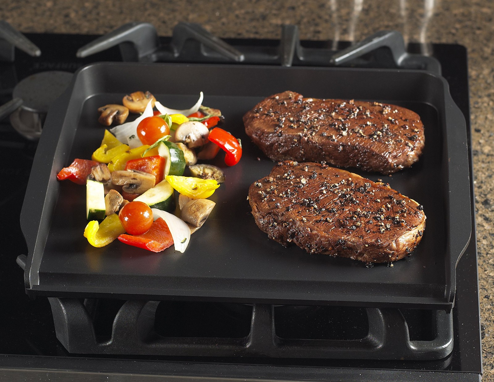 Nordic Ware Black Nonstick Griddle Plate for Gas Electric Stovetops 14.2 x 12