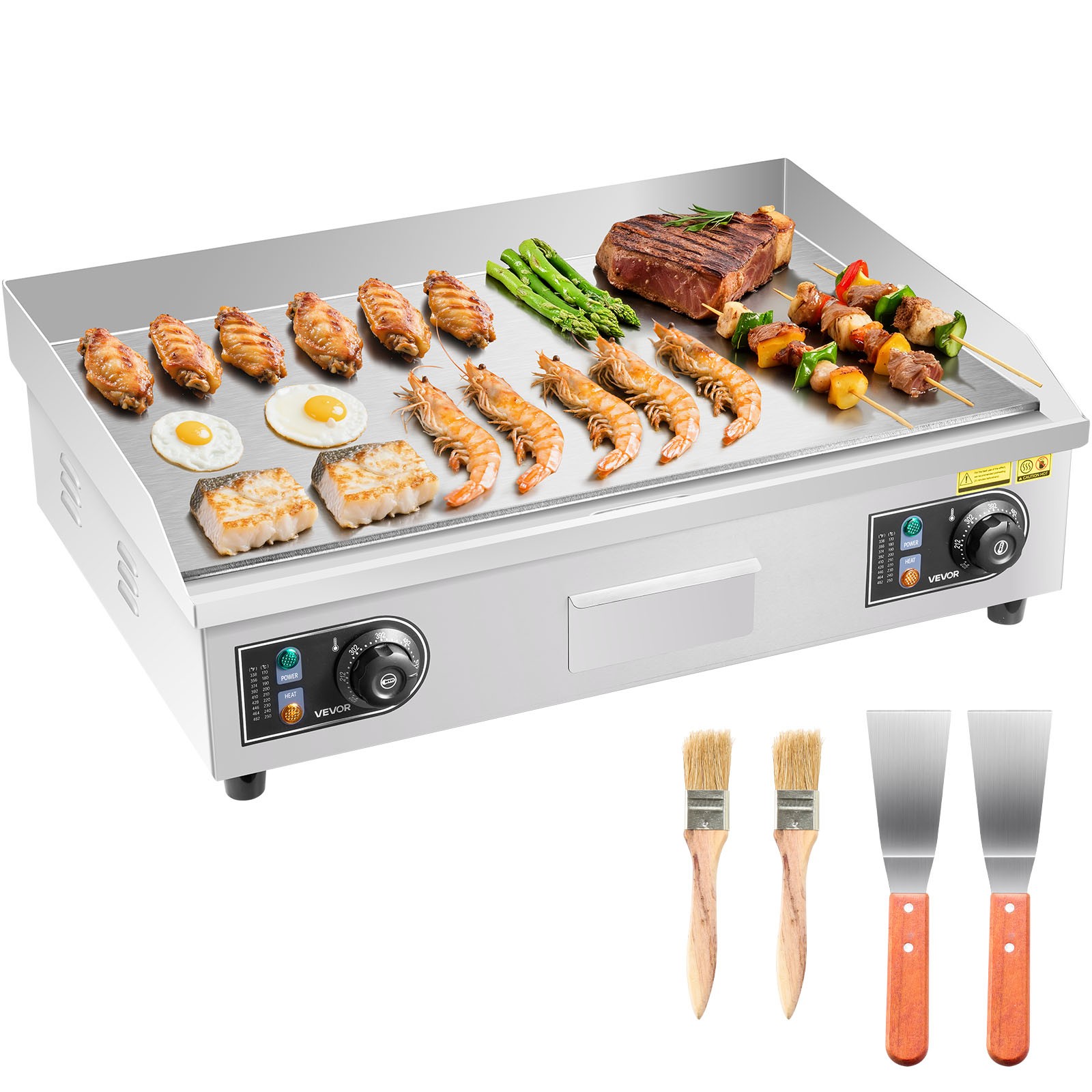 VEVOR Commercial Electric Griddle Countertop Flat Top Grill 25.79 x 15.75 inch