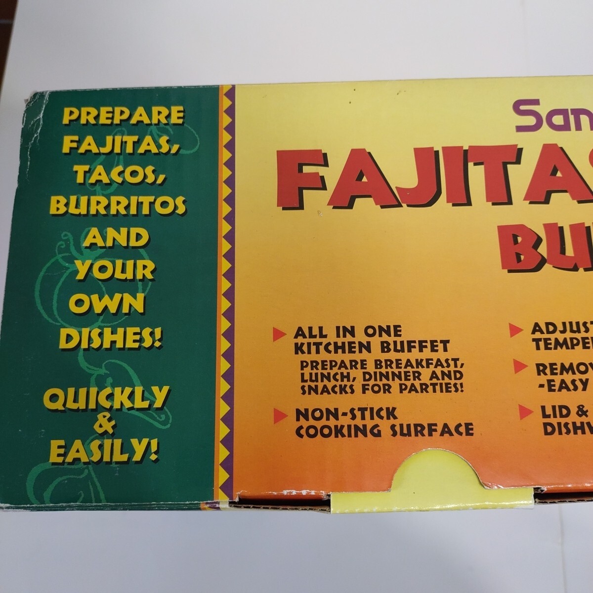 Santa Fe Fajitas & More Buffet Taco Burrito Fajita Maker Skillet NEW – OPEN BOX
