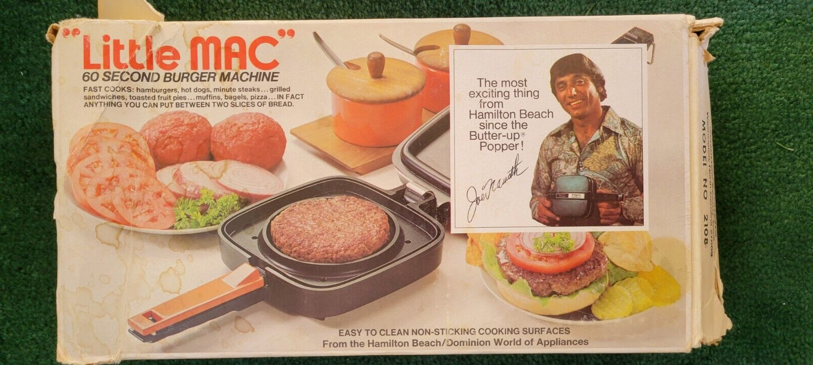 JOE NAMATH “Little Mac” 60 Second Burger Machine Hamburger Maker 2108
