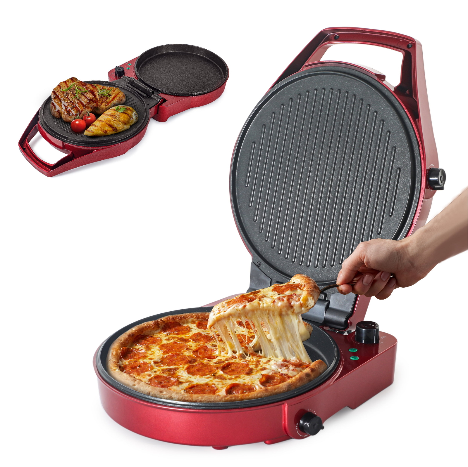 Countertop Pizza Maker Indoor Electric Countertop Grill Quesadilla Maker Timer