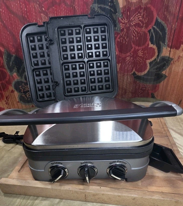 Cuisinart Griddler Indoor Grill Griddle Panini Press 5-in-1 Waffle Plates