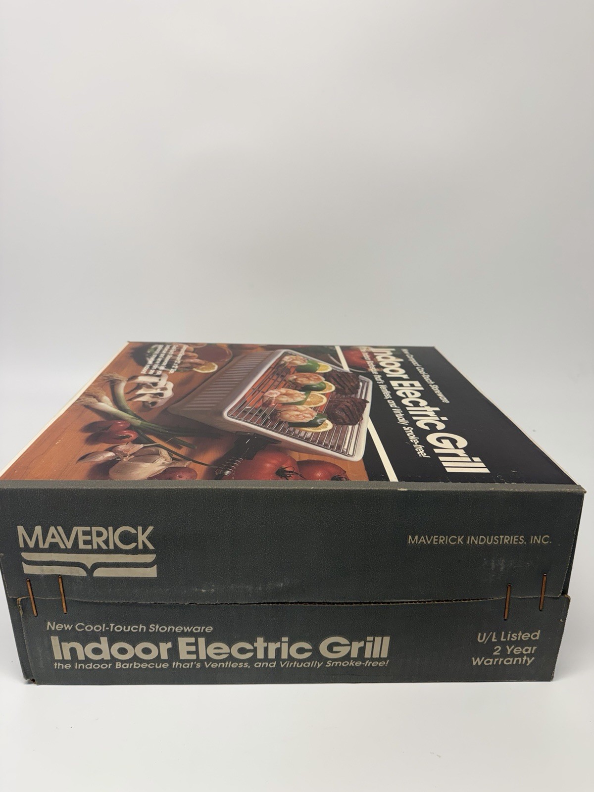 Vintage FAC SEALED Maverick MI-80 Indoor Electric Grill Square Stoneware 12×12