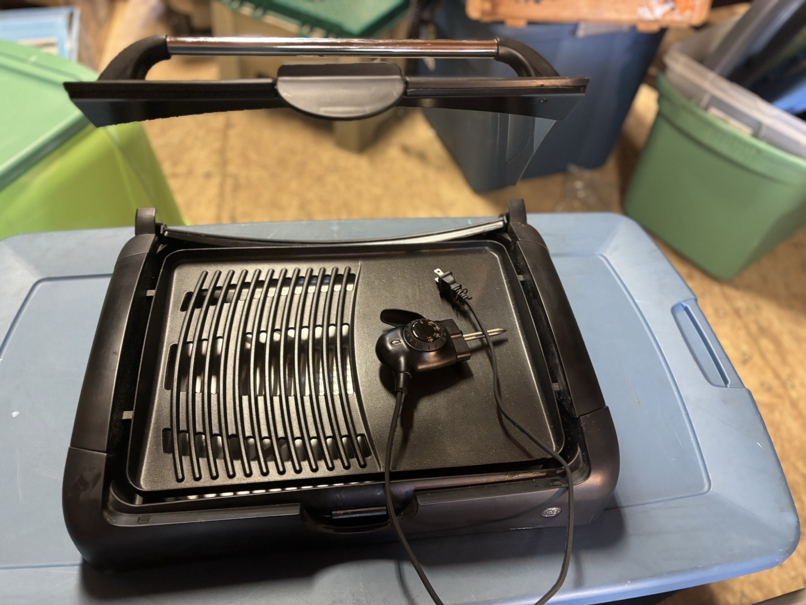 GE Indoor Electric Grill E81296(SP) Temp Control 1250W 125V Matte Black