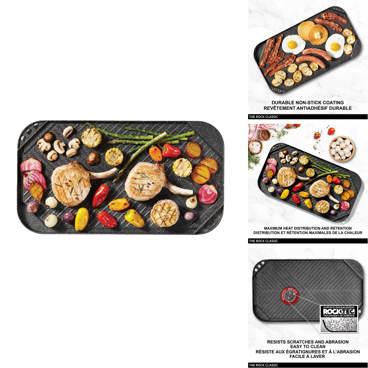 Starfrit The Rock Reversible Grill & Griddle 50x28cm Non-Stick
