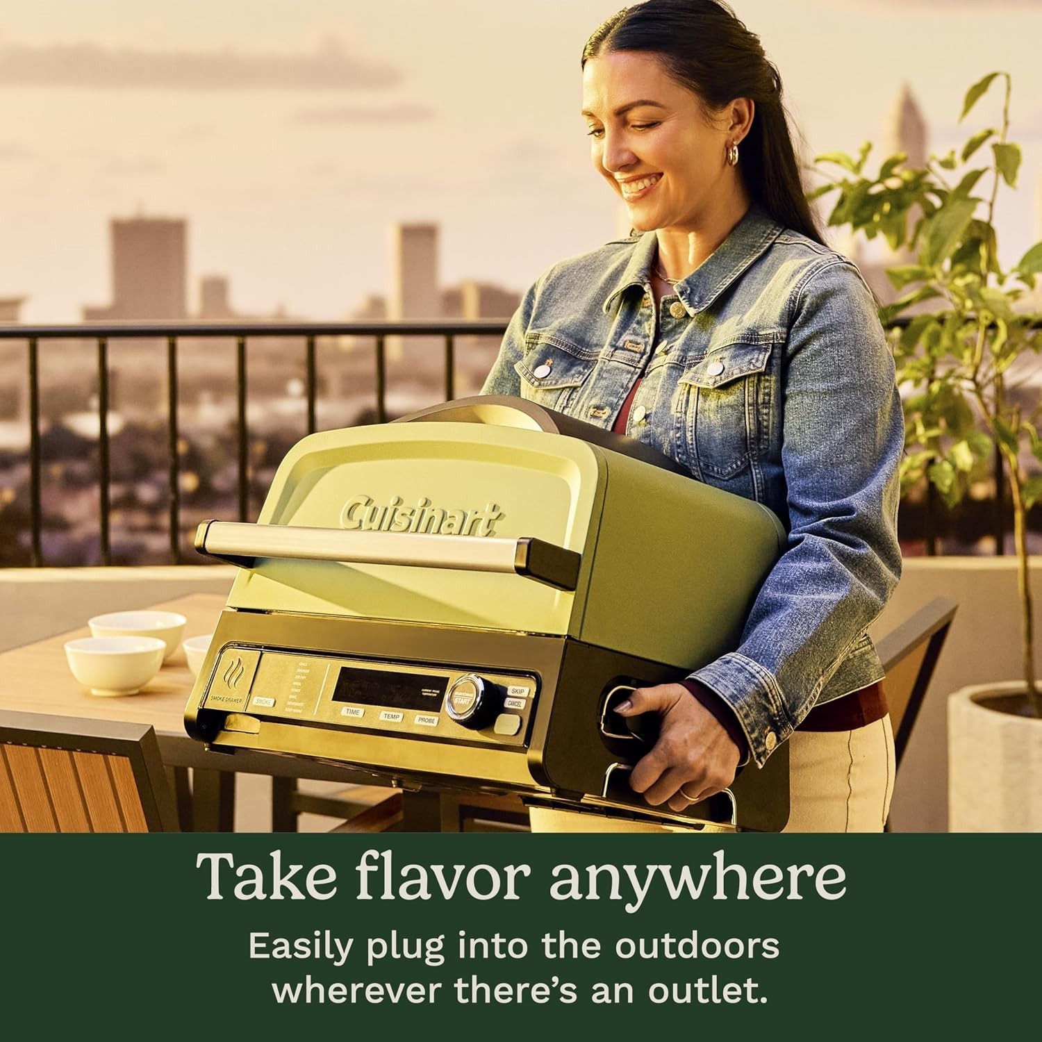 Cuisinart Outdoor Electric Grill, 8-in-1 Air Fryer/Grill/Smoker, 154 sq in | CEG