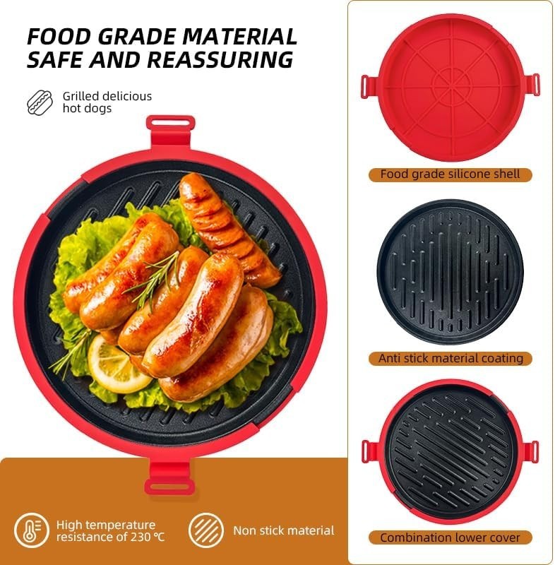9.5inch 5-in-1 Microwave Grill Pan,Grilled Cheese,Large Toastie Sandwich