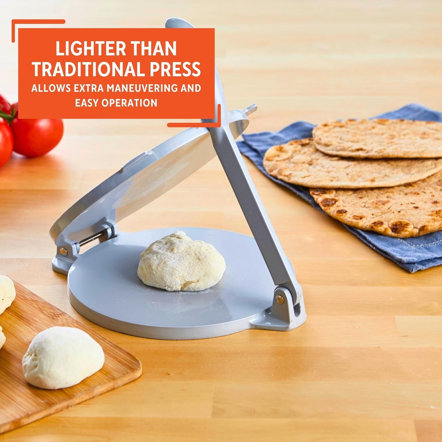IMUSA USA Tortilla Press, 8 Inch, Silver 8 Inch