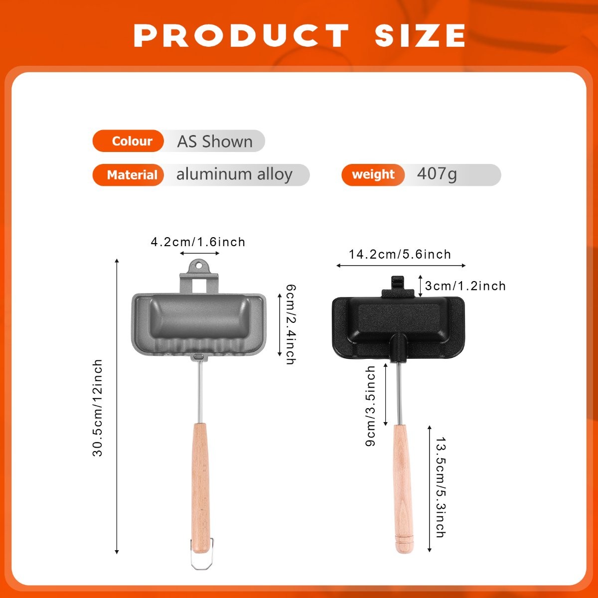 -Sided Sandwich Baking Pan Cheese Maker Sandwich Maker Flip Pan O3L66568