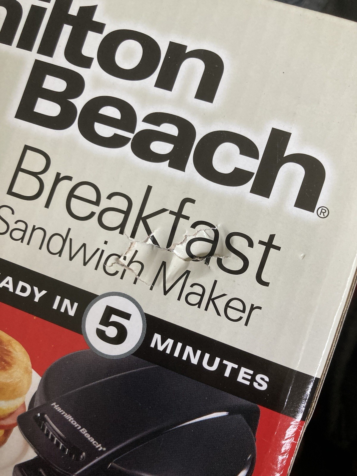 Hamilton Beach Breakfast Sandwich Maker, Black, New In Box