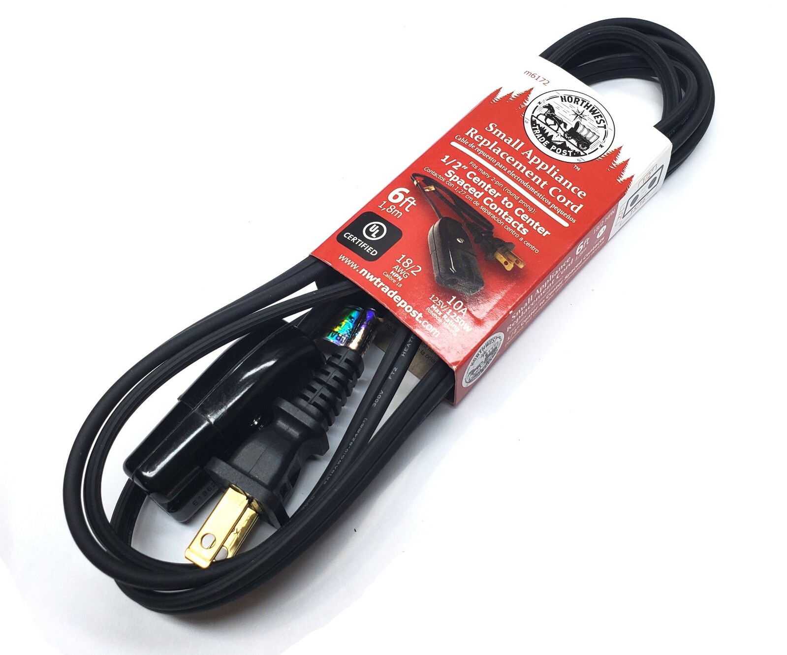 Replacement 6ft Power Cord for Rival Indoor Smokeless Grill Model 5730 5740 5750