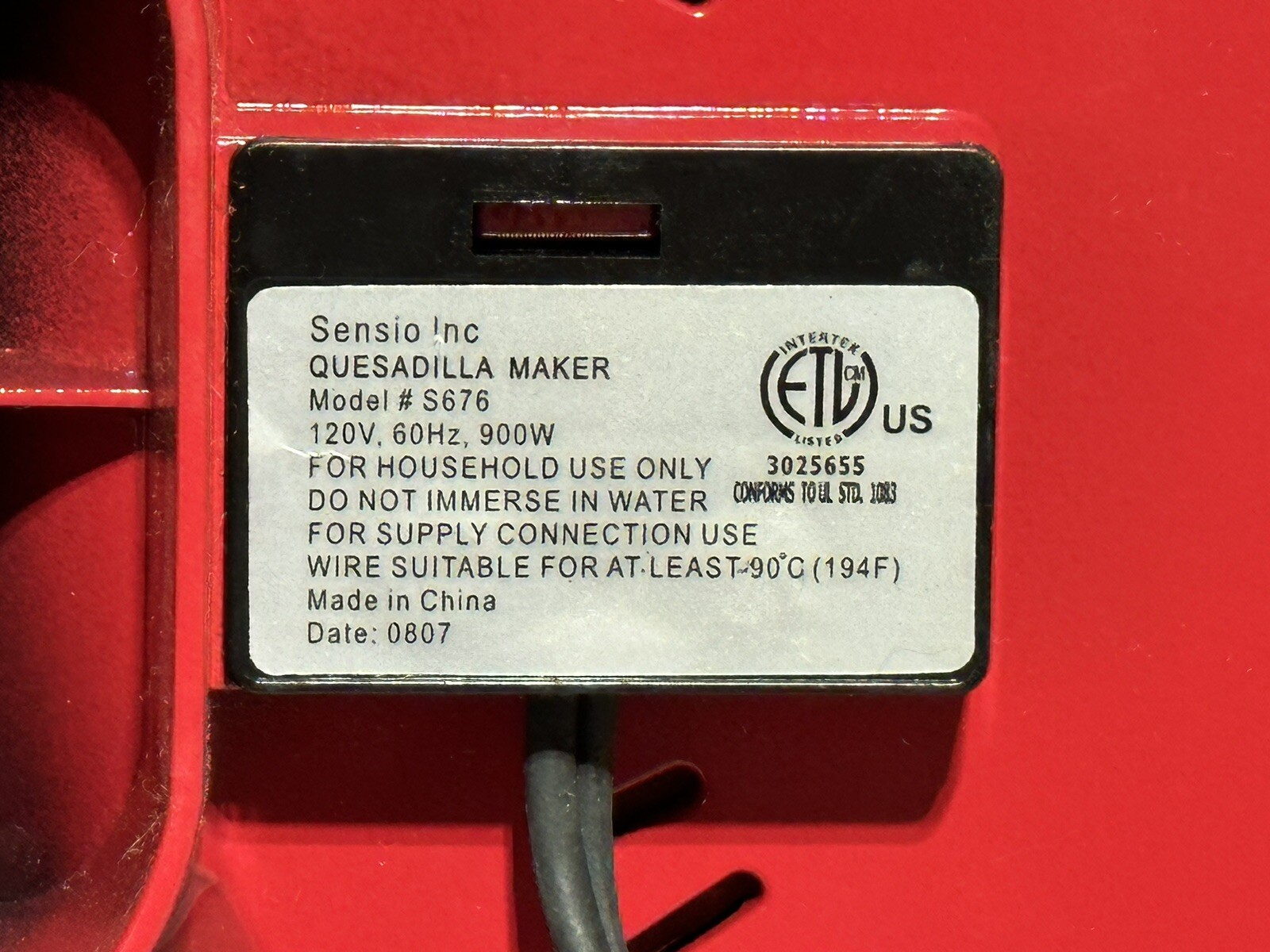 The El Paso Chile Company Quesadilla Maker Red Model S676