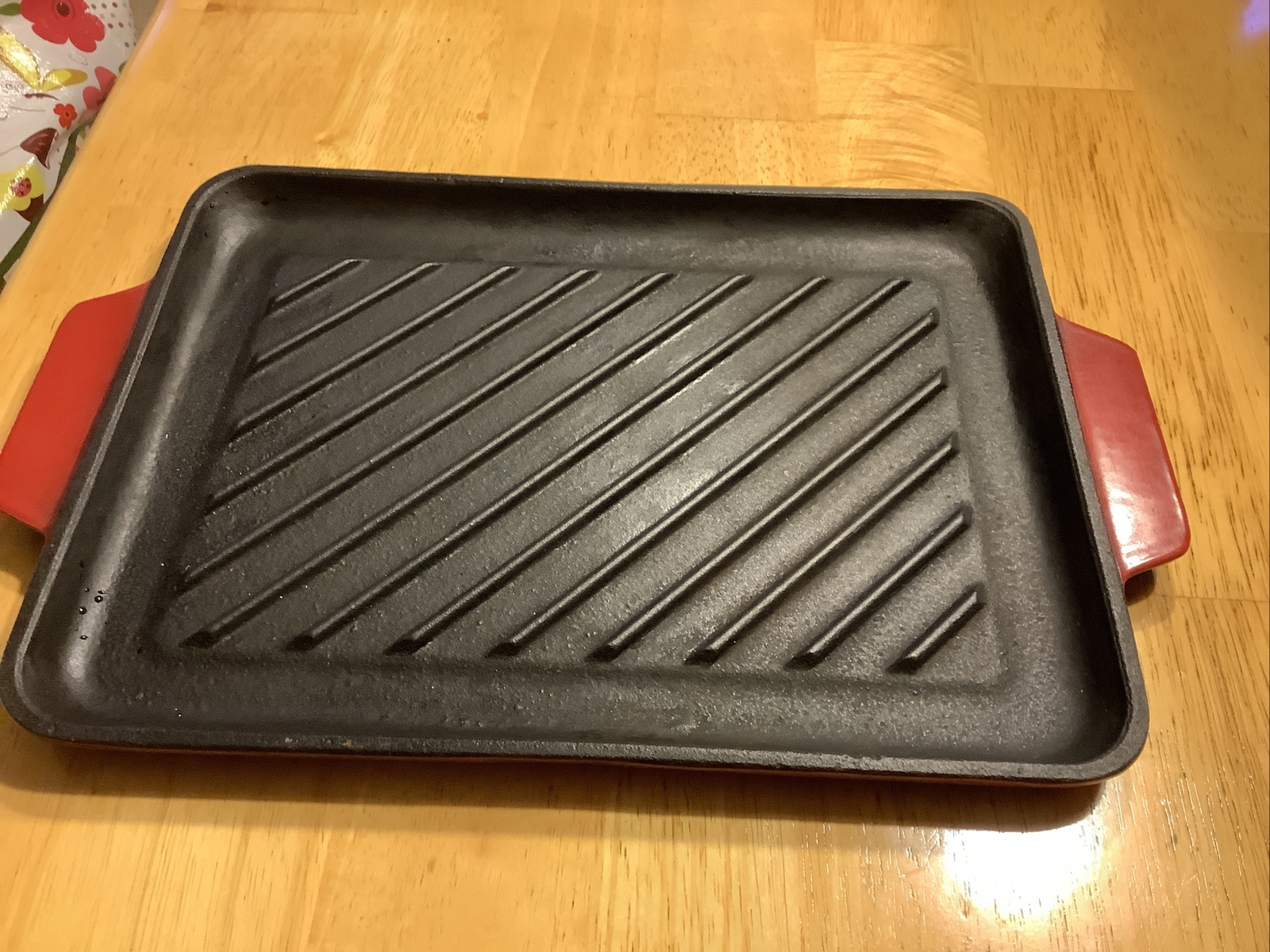 Cast Iron Red Enamel Mini Grill