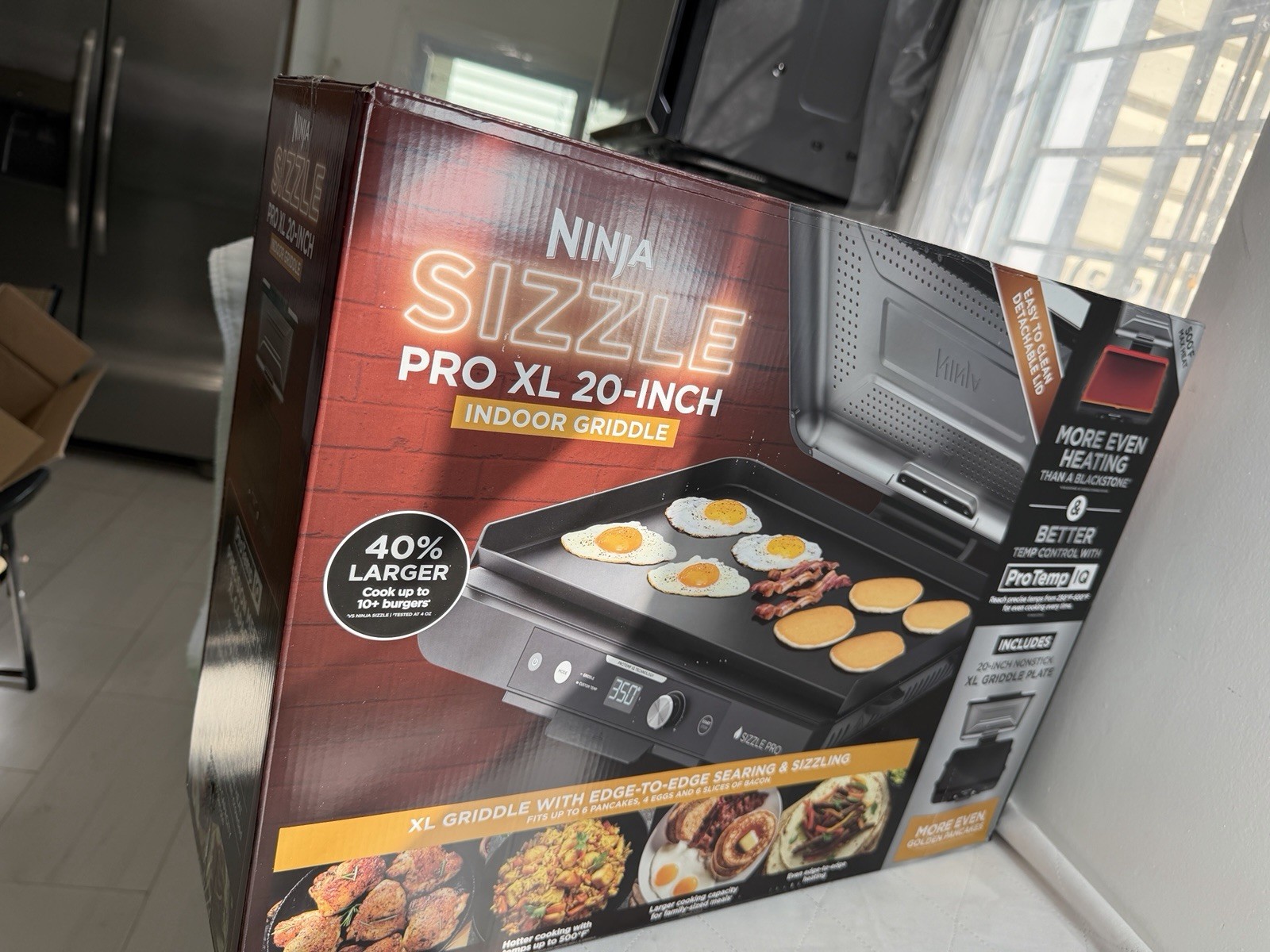 Ninja – Sizzle Pro XL 20-Inch Indoor Griddle & Grill with ProTemp IQ – Black